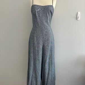Club Monaco Gray Elegant Wide-Leg Jumpsuit